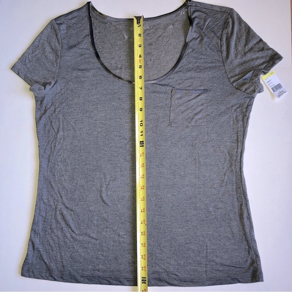 NEW COVINGTON Sleep Tee Shirt Satin Trim Large Gray Women’s - Picture 7 of 15